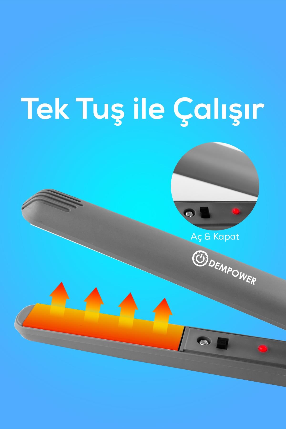 Seyahat Tipi Mini Saç Düzleştirici Siyah