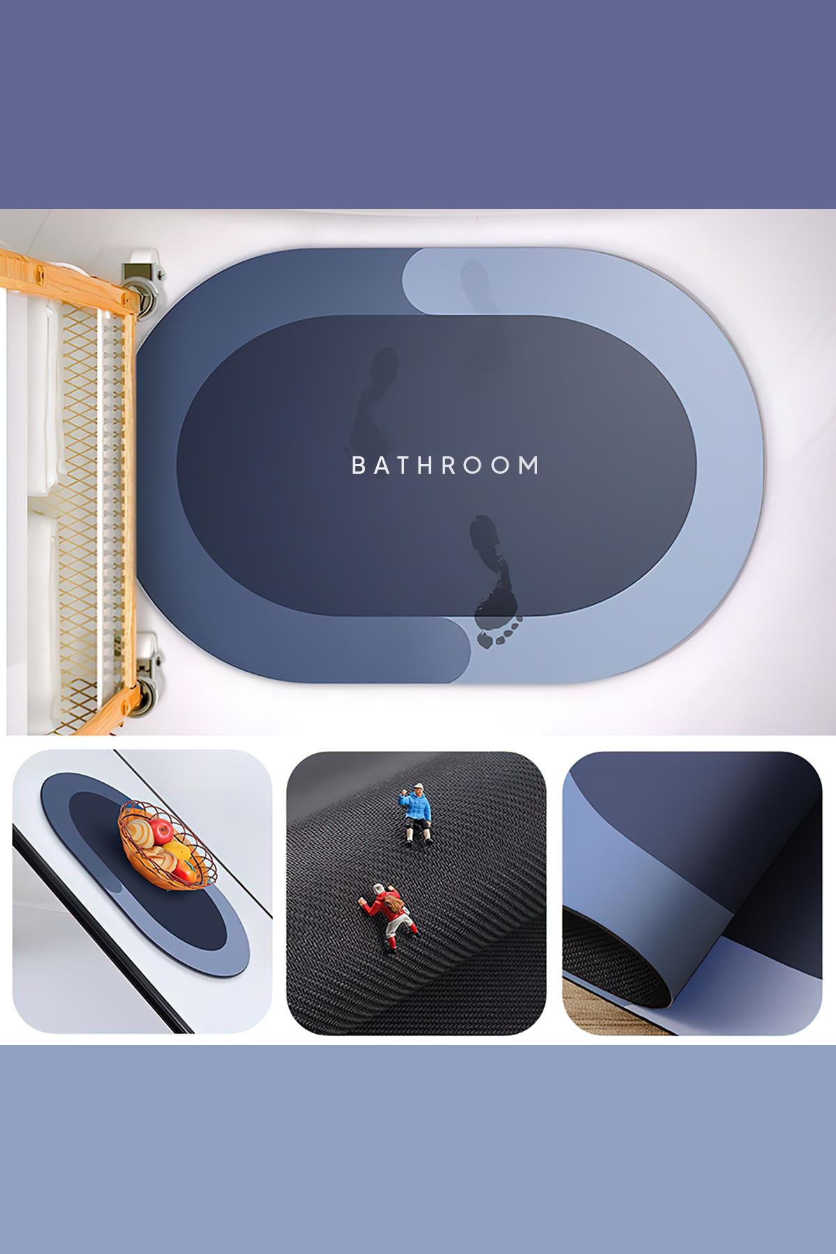 Sihirli Su Emici Anında Kurutma Yuvarlak Banyo Paspası