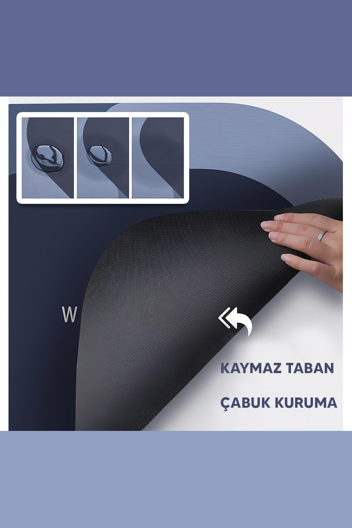 Sihirli Su Emici Anında Kurutma Yuvarlak Banyo Paspası