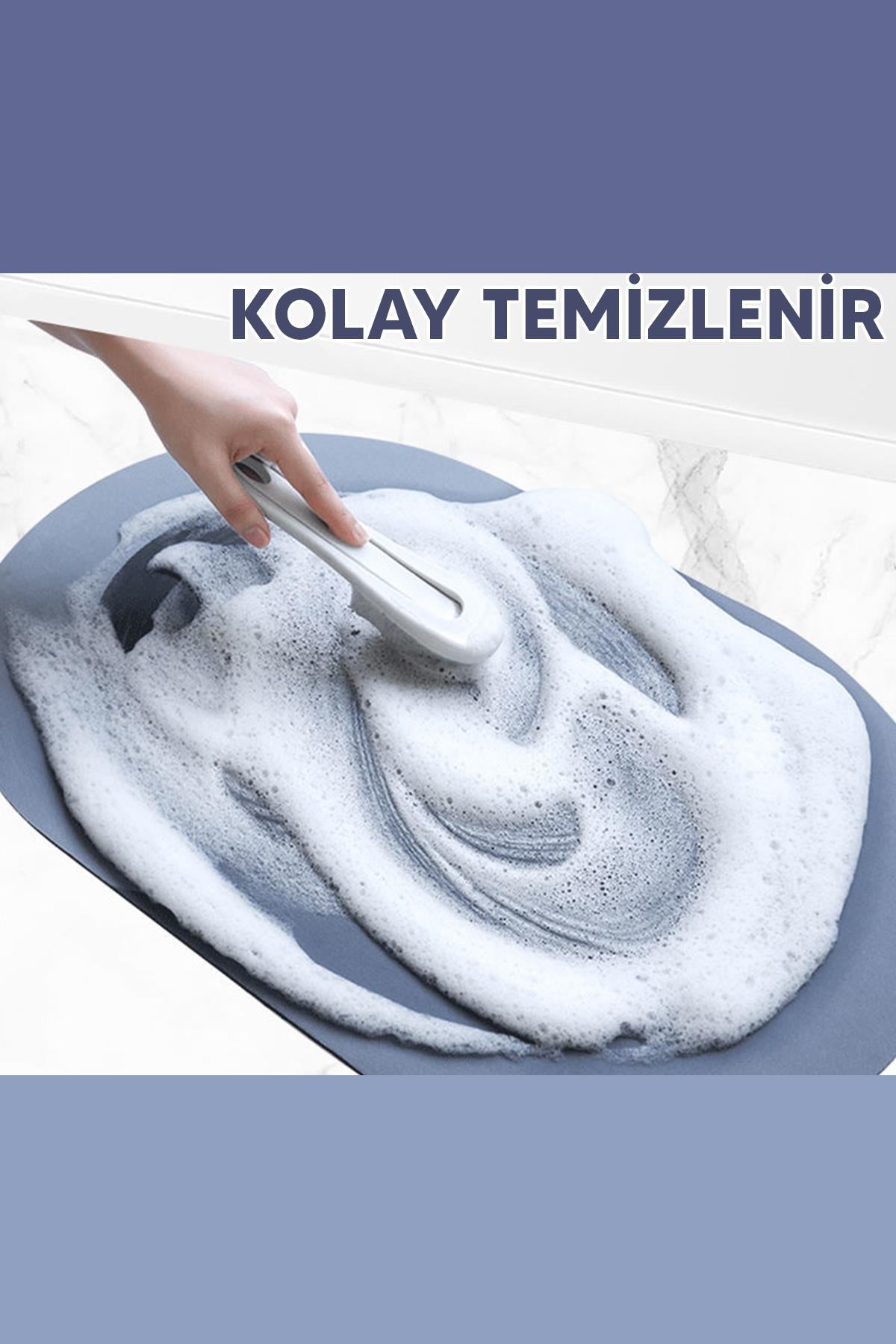 Sihirli Su Emici Anında Kurutma Yuvarlak Banyo Paspası