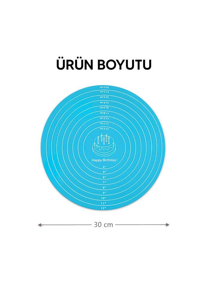 MJGN-419 Silikon Ölçekli Hamur Açma Matı Mavi