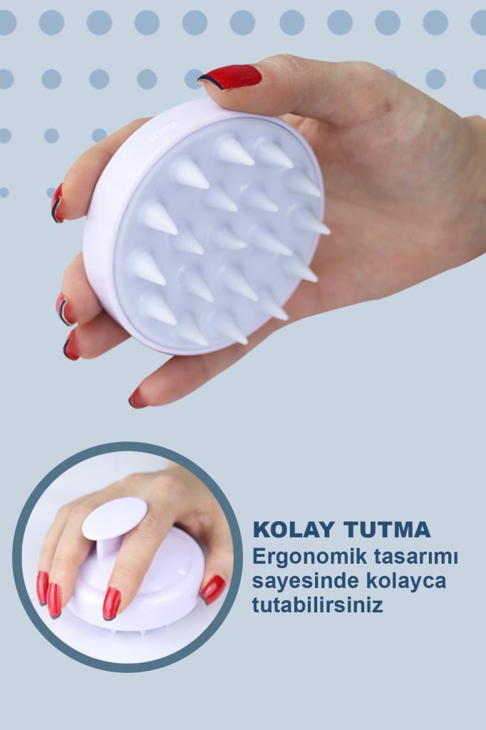 Silikonlu Çok Amaçlı Masaj Tarak Lila
