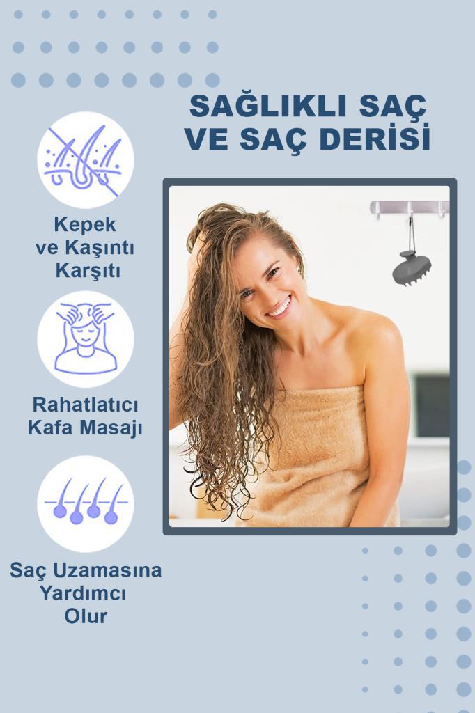 Silikonlu Çok Amaçlı Masaj Tarak Lila
