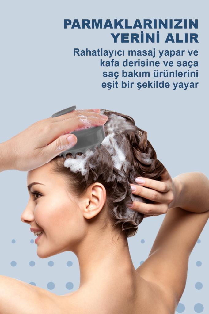 Silikonlu Çok Amaçlı Masaj Tarak Lila