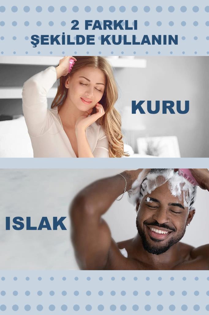Silikonlu Çok Amaçlı Masaj Tarak Lila