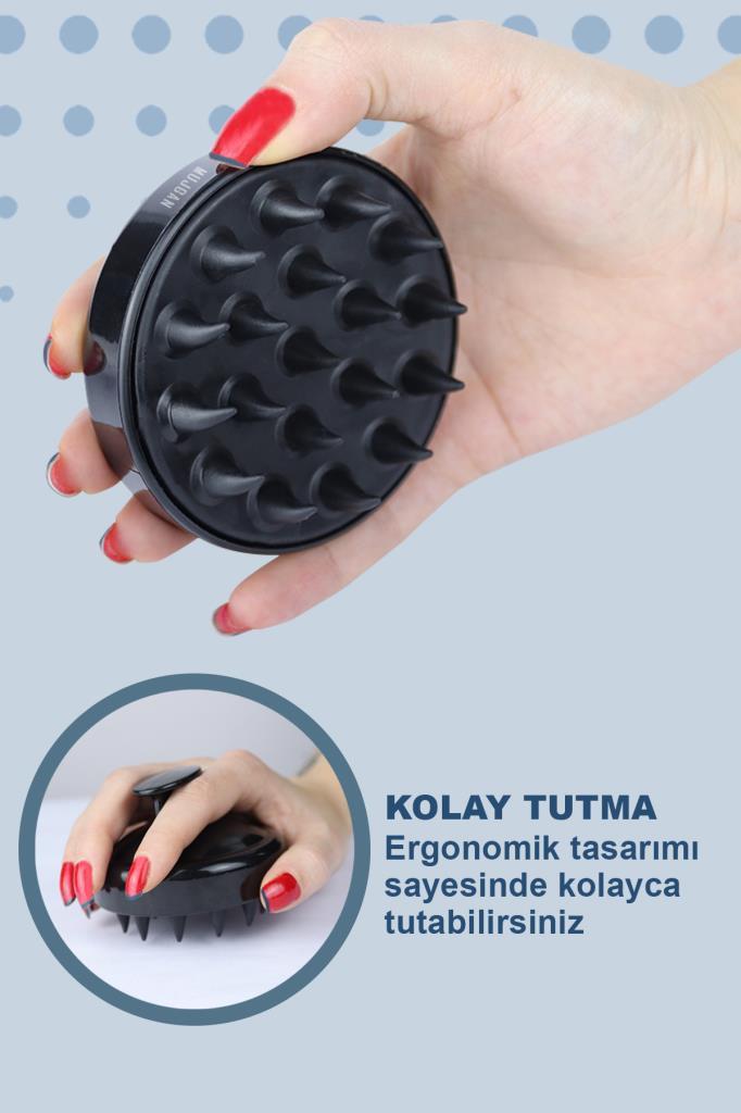 Silikonlu Çok Amaçlı Masaj Tarak Siyah