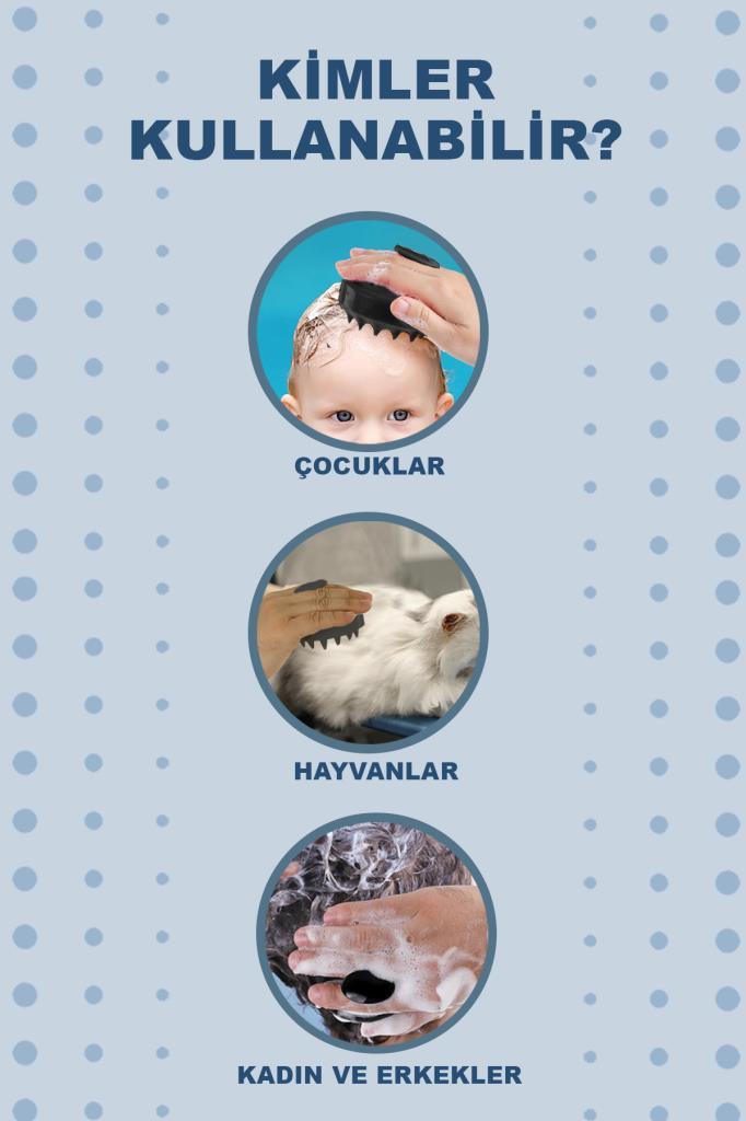 Silikonlu Çok Amaçlı Masaj Tarak Siyah