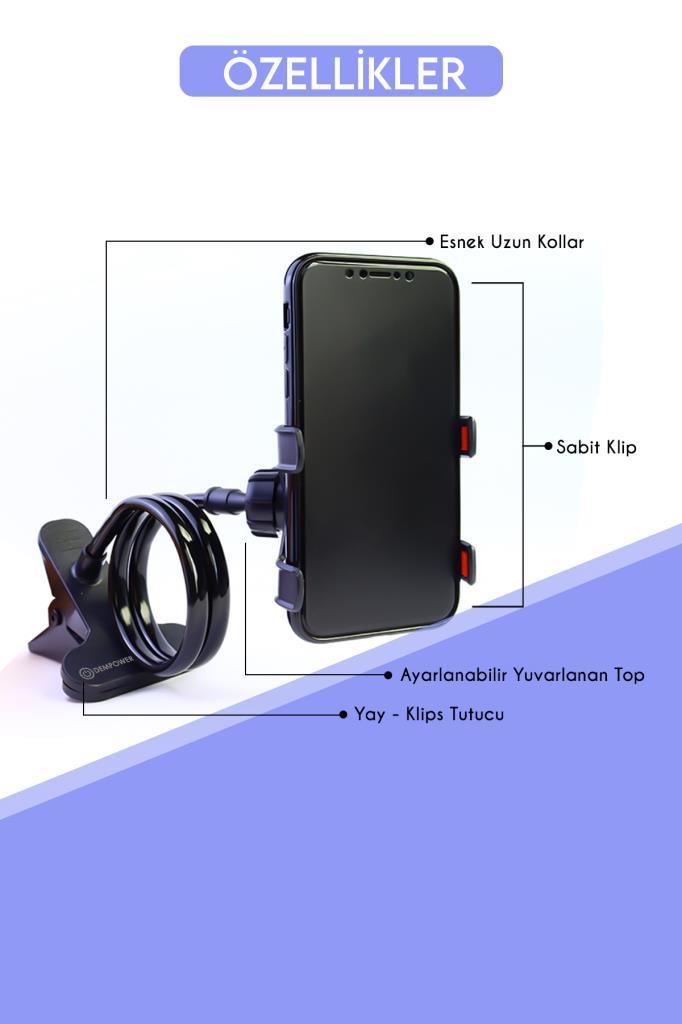 Siyah Akrobat Telefon Tutucu