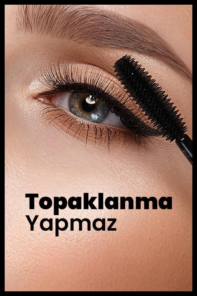 Cam Kapak Detaylı Bombeli Siyah Maskara