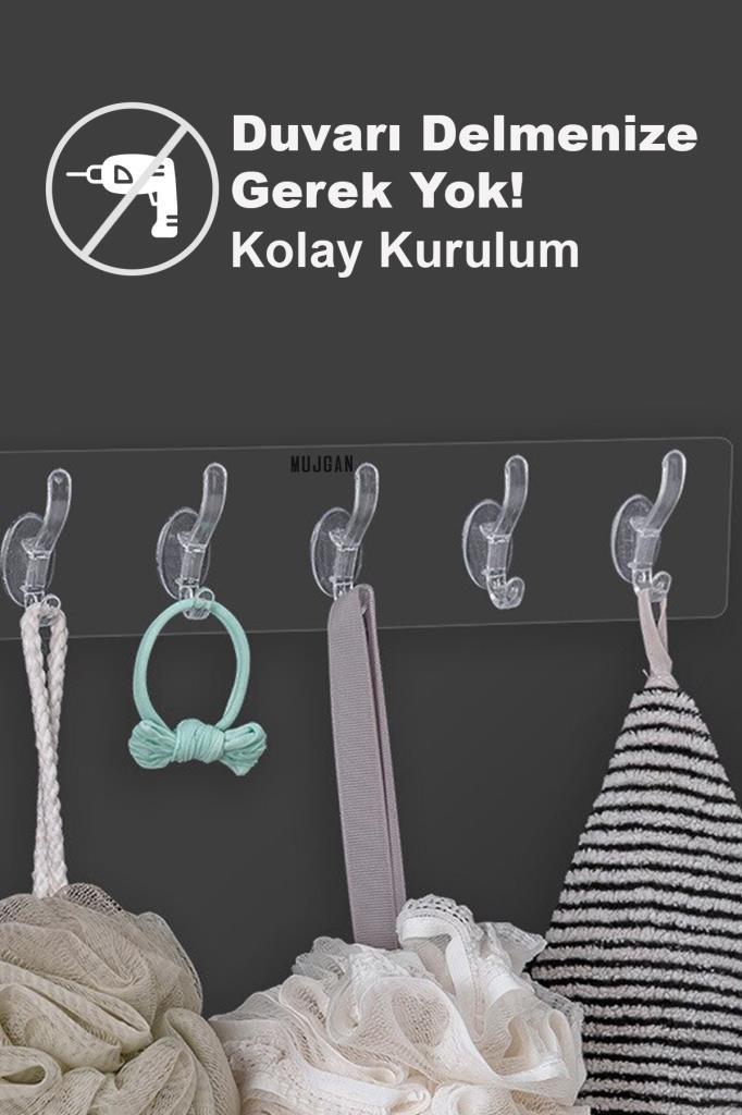 Su Geçirmez Yapışkanlı Şeffaf Askılık