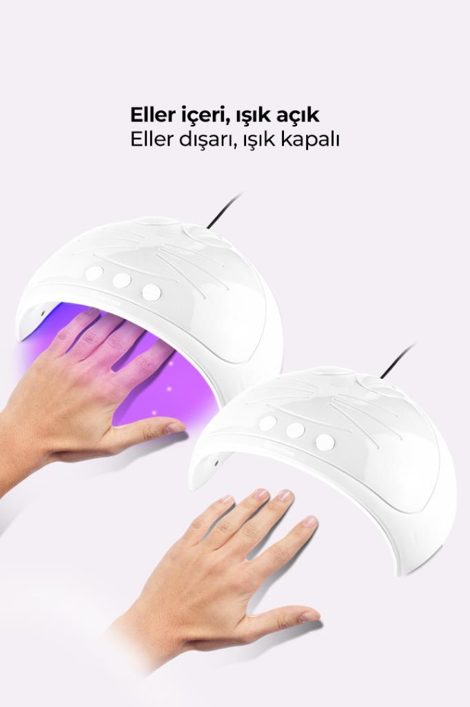 Sun3-15 Ultraviyole Işıklı Oje Kurutucu Makine Kedi Baskılı Beyaz