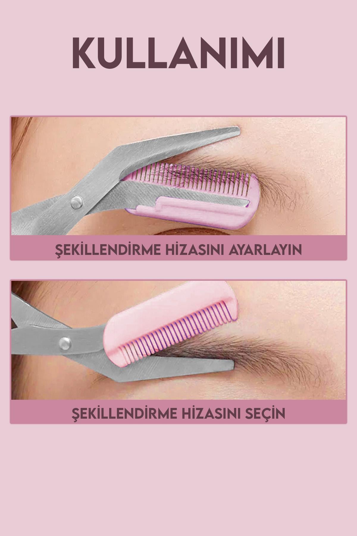 Taraklı Kaş Makası Pembe Renk