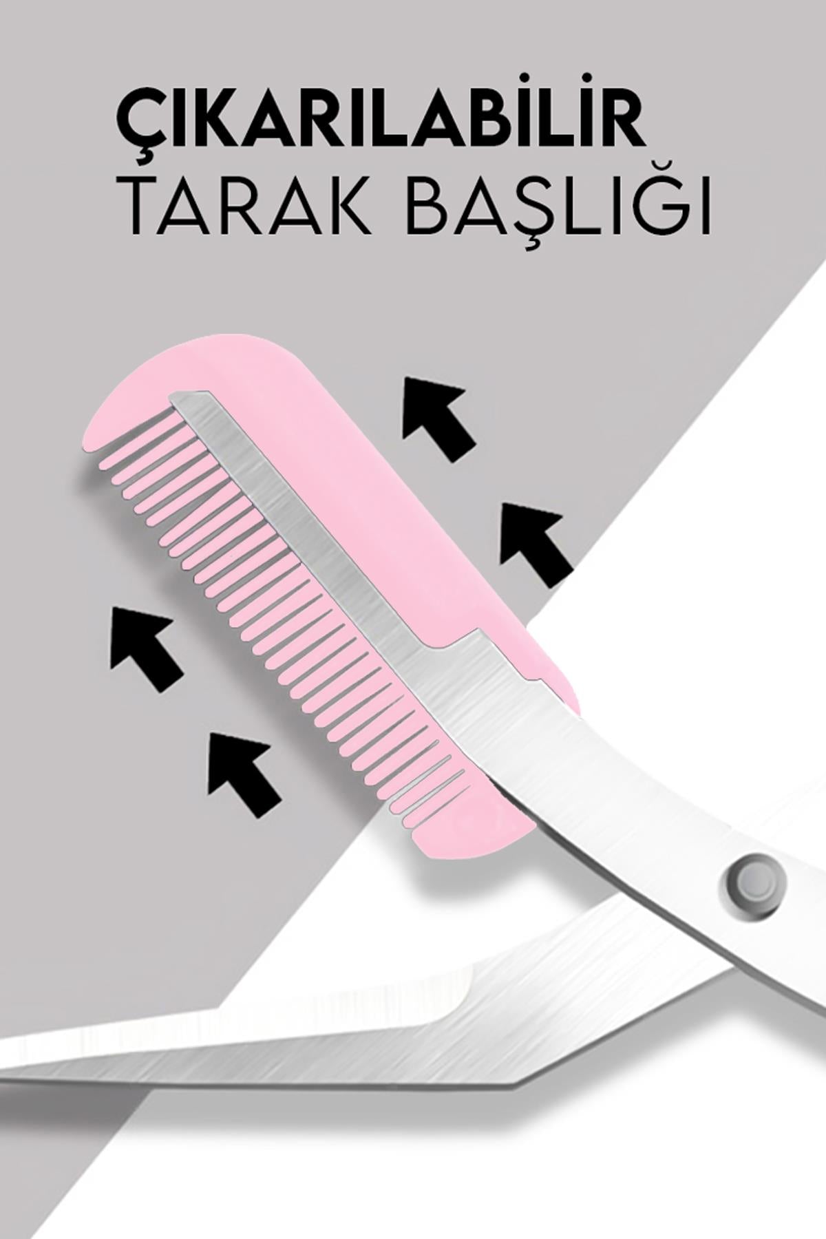 Taraklı Kaş Makası Pembe Renk