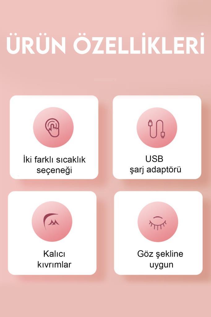 Taşınabilir Elektrikli Kirpik Kıvırıcı Beyaz