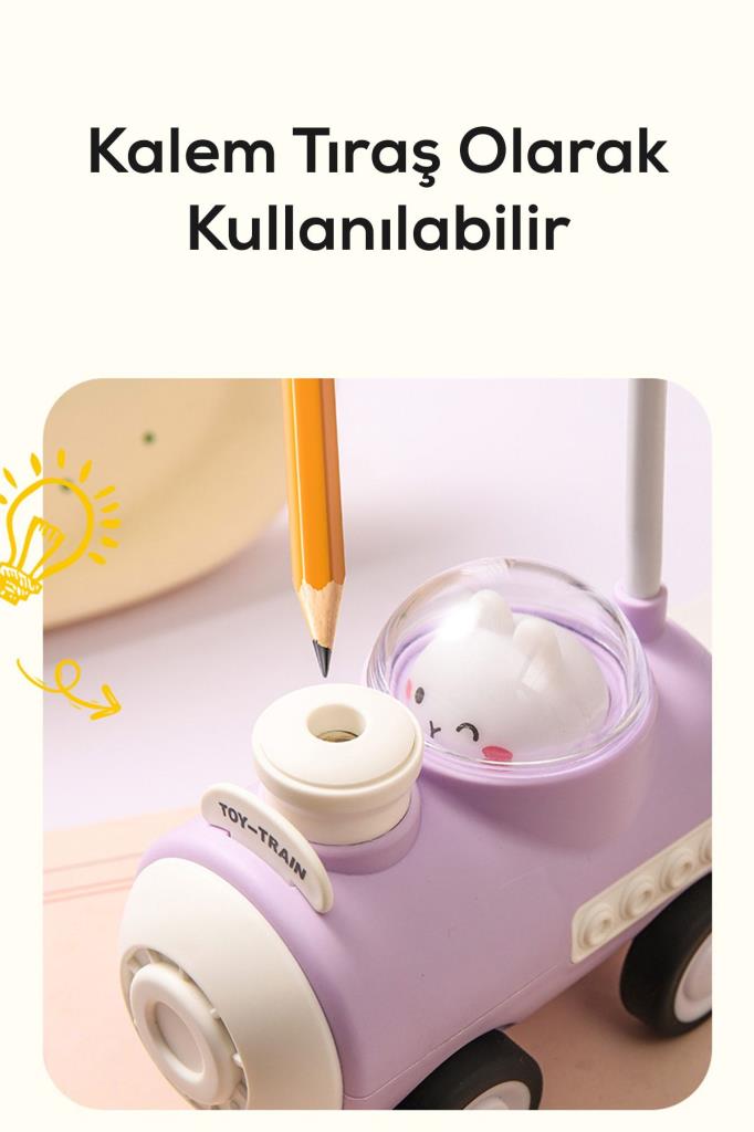 Tren Görünümlü Kalemtıraşlı Gece Lambası