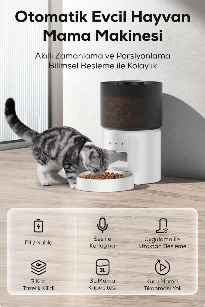 Uzaktan Bağlantılı Otomatik Evcil Hayvan Mama Makinesi