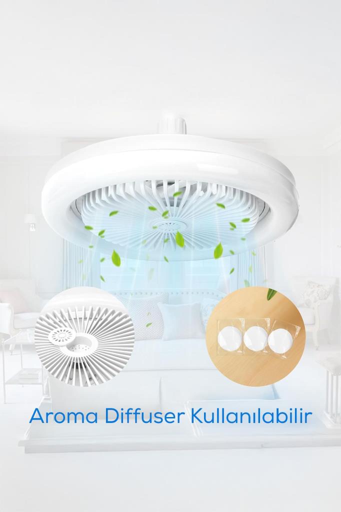 Uzaktan Kumandalı Ayarlanabilir LED Lamba Tavan Vantilatörü