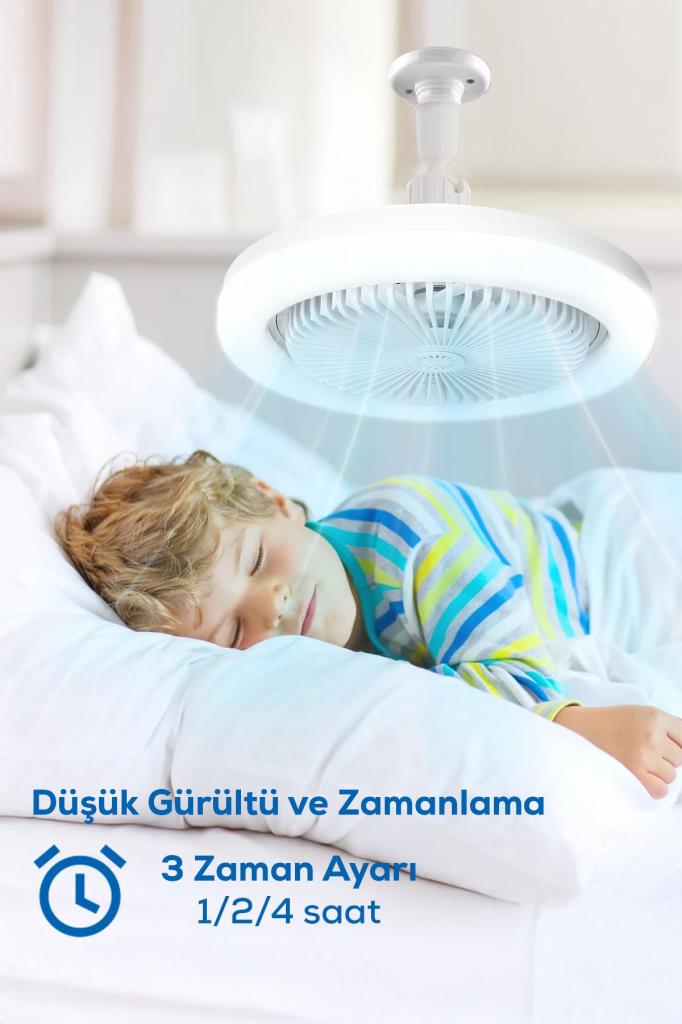 Uzaktan Kumandalı Ayarlanabilir LED Lamba Tavan Vantilatörü