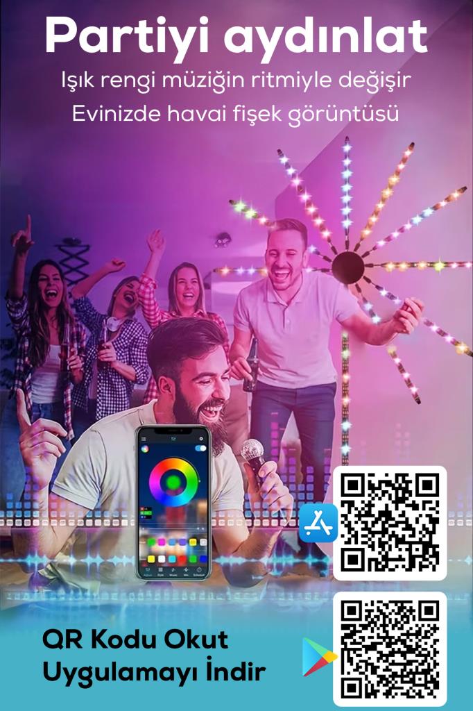 Uzaktan Kumandalı Uzun Şerit RGB LED Işık