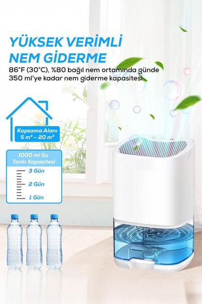 1000ml Su Hazneli Led Işıklı Nem Alma Cihazı