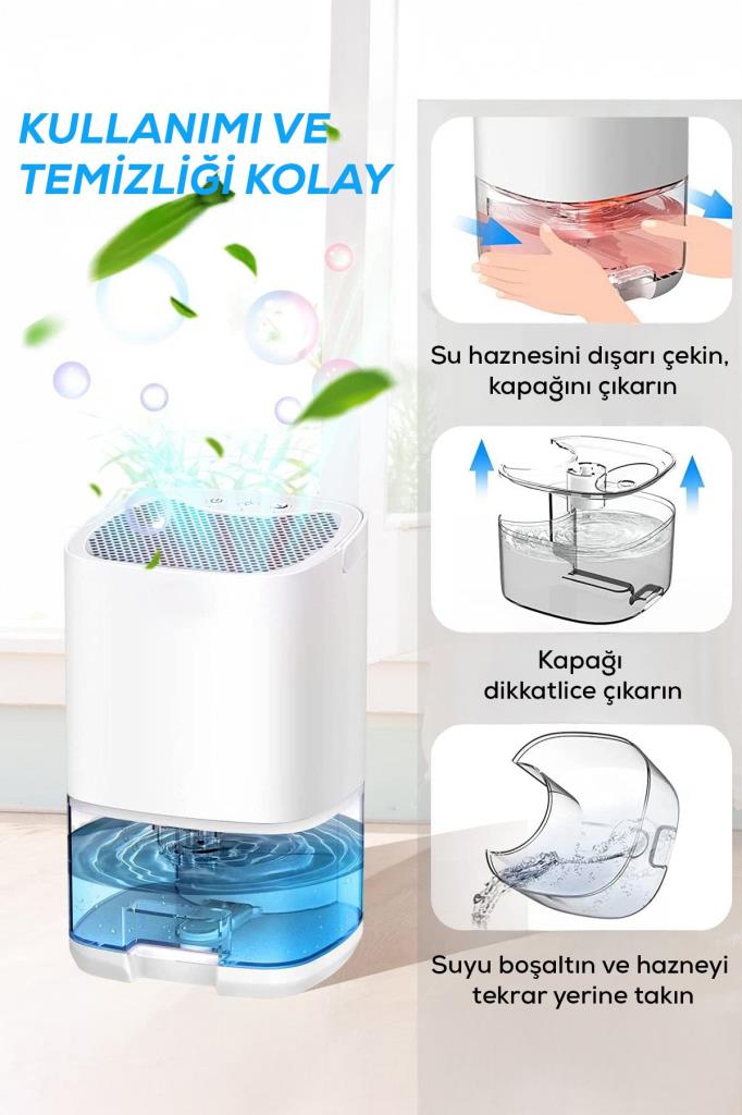 1000ml Su Hazneli Led Işıklı Nem Alma Cihazı
