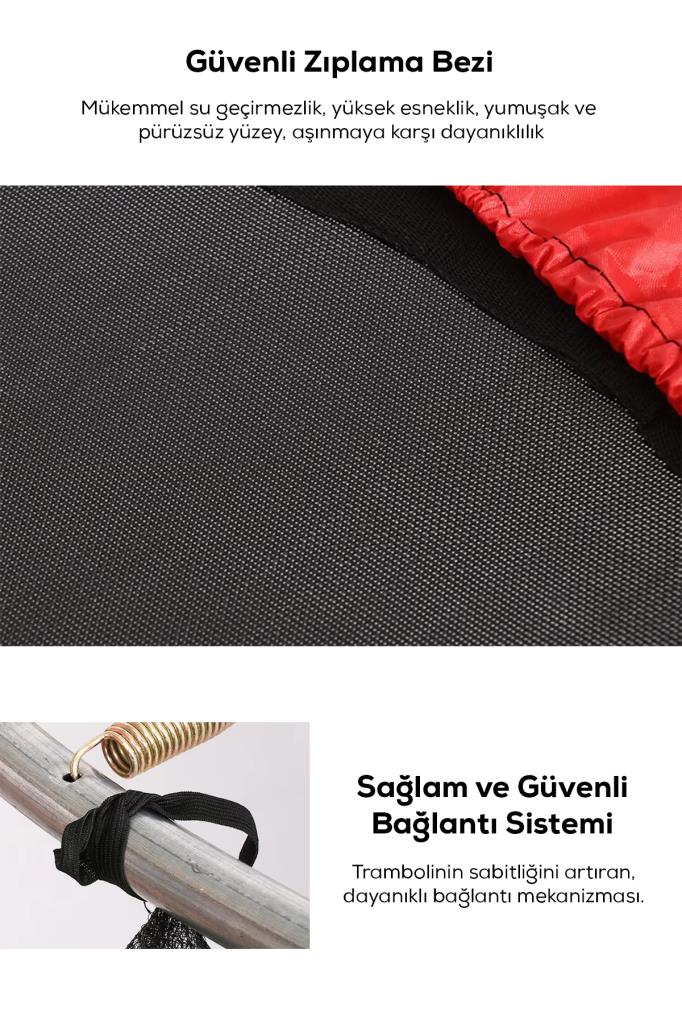 140 KG Taşıma Kapasiteli 120x140 cm Koruma Fileli Trambolin