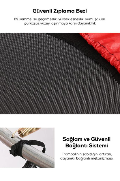 140 KG Taşıma Kapasiteli 120x140 cm Koruma Fileli Trambolin