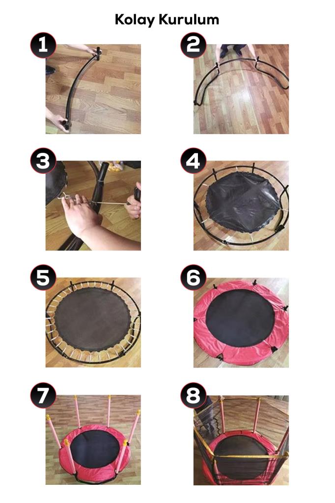 140 KG Taşıma Kapasiteli 120x140 cm Koruma Fileli Trambolin