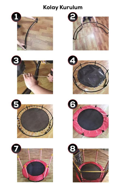 140 KG Taşıma Kapasiteli 120x140 cm Koruma Fileli Trambolin