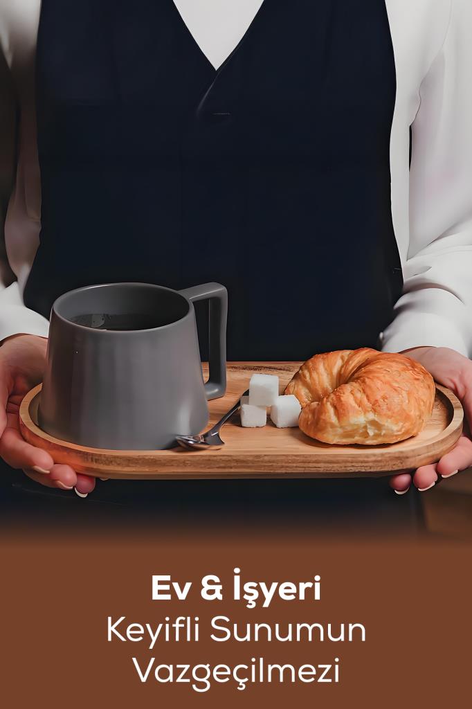 2’li Oval Bambu Sunum Tabağı Seti