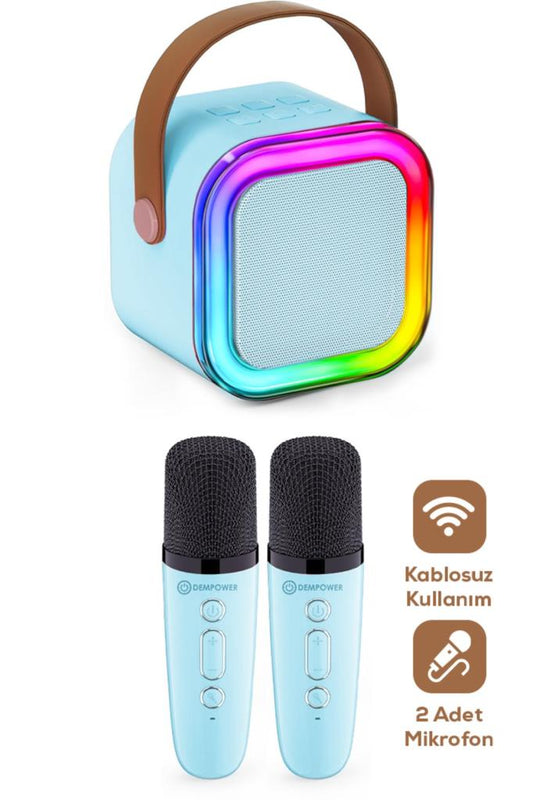 2 Mikrofonlu Karaoke Hoparlör Seti