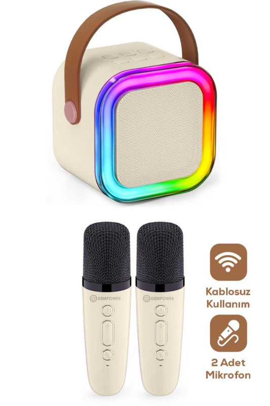 2 Mikrofonlu Karaoke Hoparlör Seti