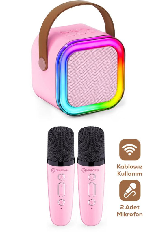 2 Mikrofonlu Karaoke Hoparlör Seti