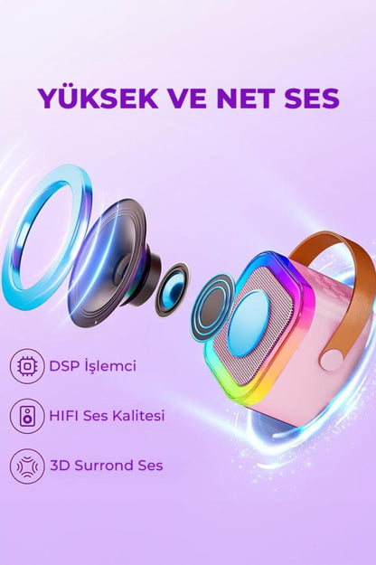 2 Mikrofonlu Karaoke Hoparlör Seti