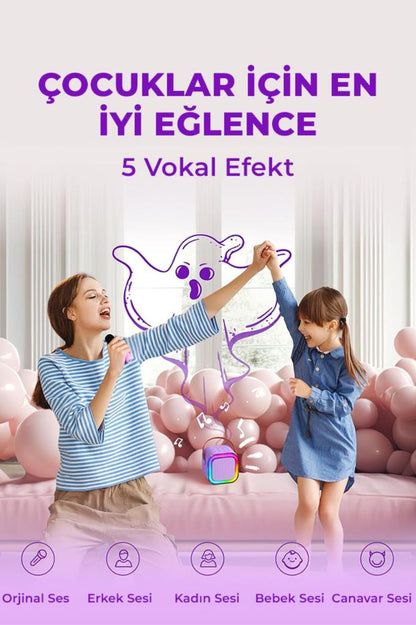 2 Mikrofonlu Karaoke Hoparlör Seti