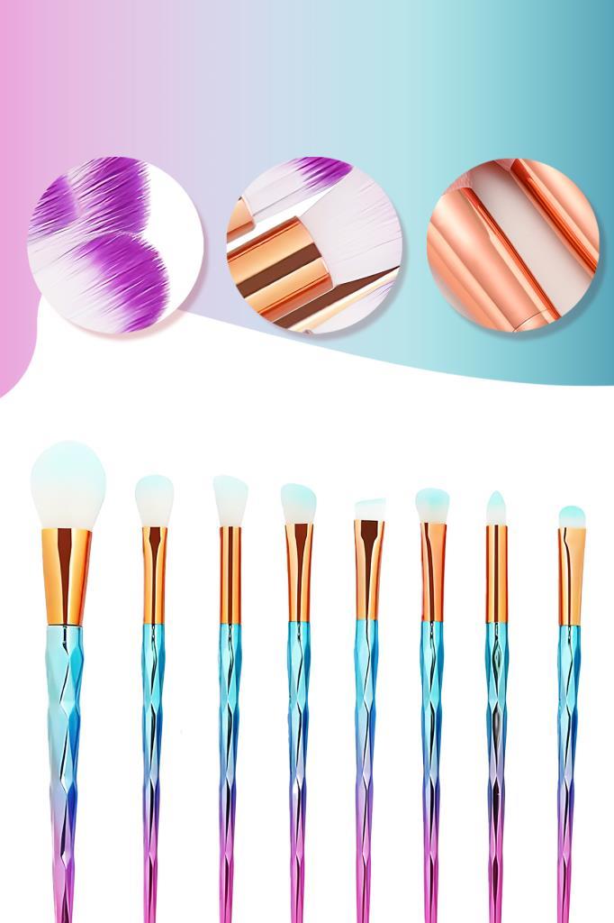 20’li Unicorn Desenli Makyaj Fırça Seti