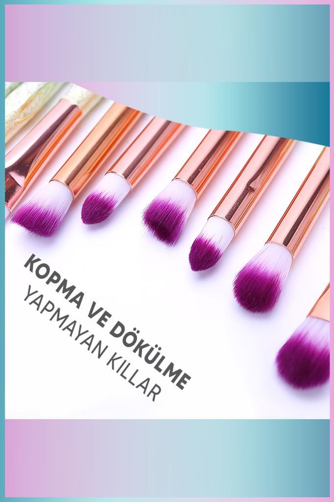 20’li Unicorn Desenli Makyaj Fırça Seti