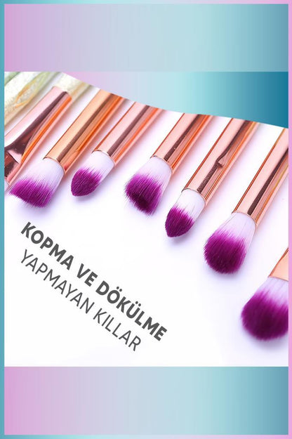 20’li Unicorn Desenli Makyaj Fırça Seti