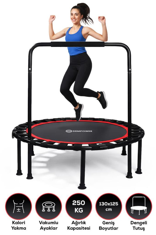 250 KG Taşıma Kapasiteli 130x125 cm Katlanabilir Destekli Trambolin