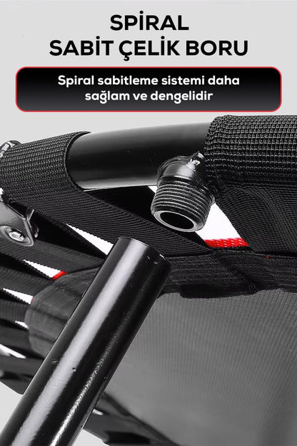 250 KG Taşıma Kapasiteli 130x125 cm Katlanabilir Destekli Trambolin