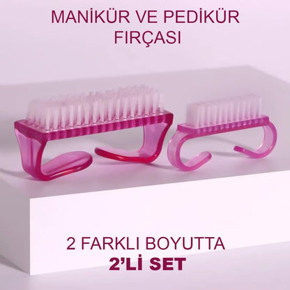 2li Tırnak Temizleme Fırçası Pembe