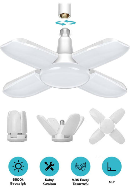 4 Kanatlı Katlanabilir Led Lamba