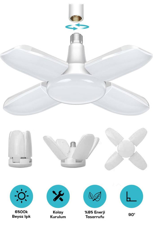 4 Kanatlı Katlanabilir Led Lamba