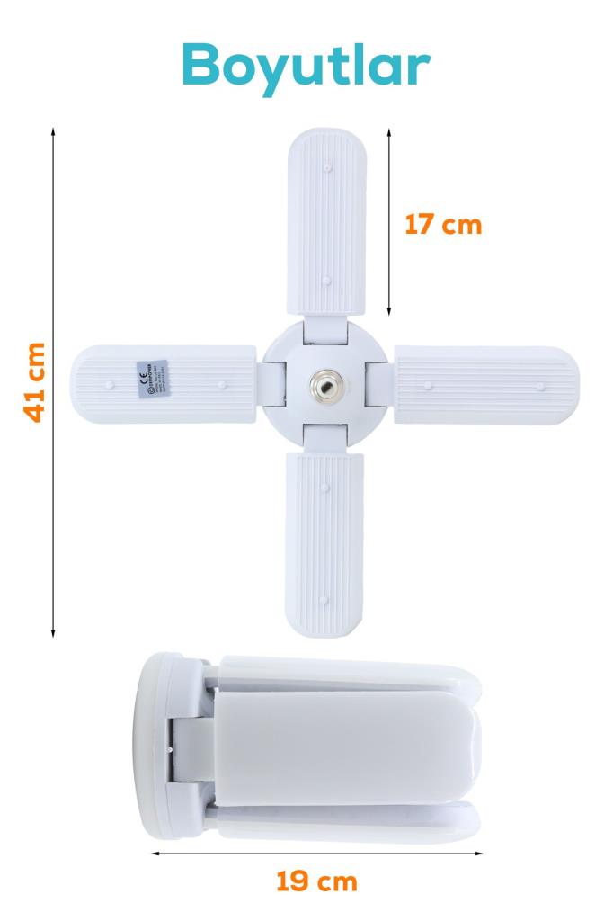 4 Kanatlı Katlanabilir Led Lamba