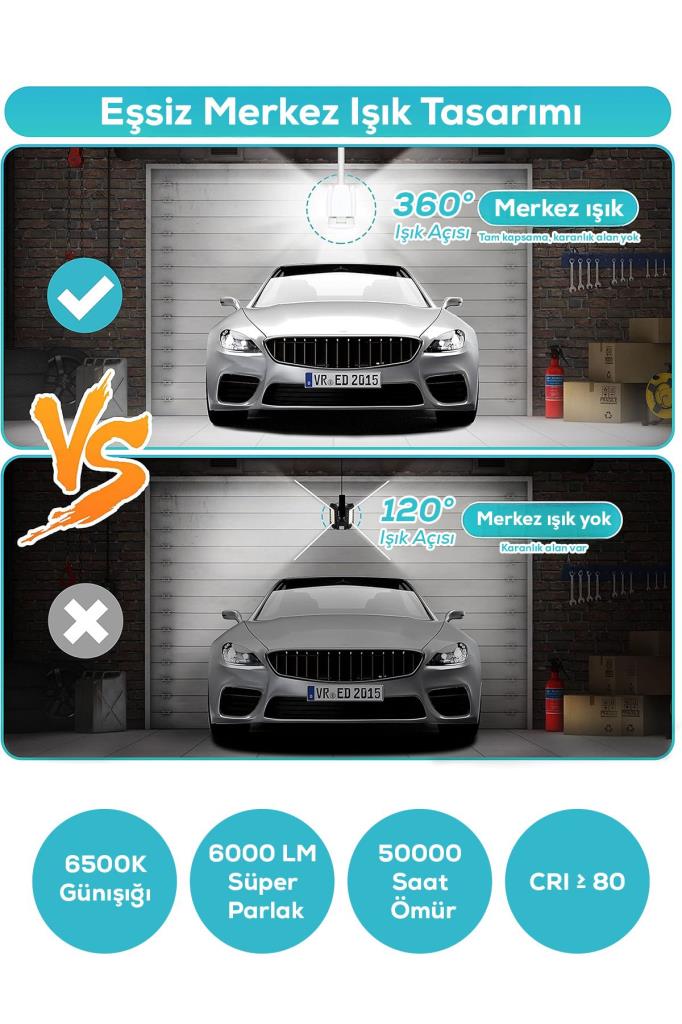 4 Kanatlı Katlanabilir Led Lamba