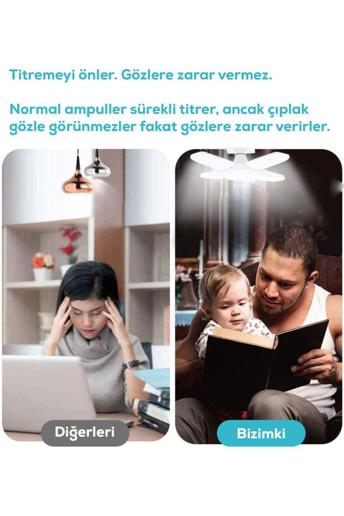 4 Kanatlı Katlanabilir Led Lamba