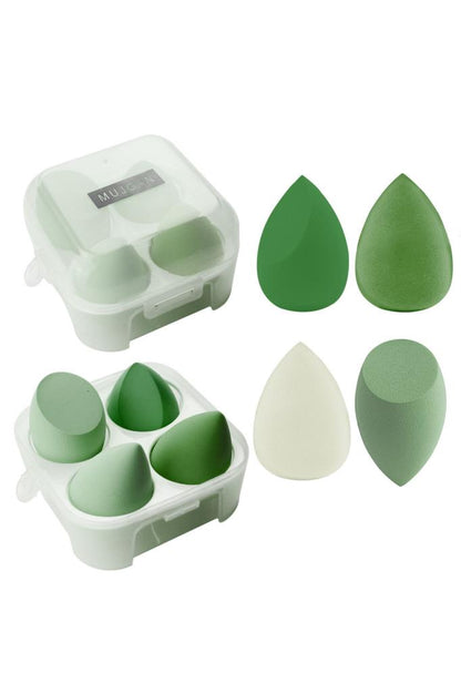 4'lü Standlı Makyaj Süngeri Seti Yeşil Renk