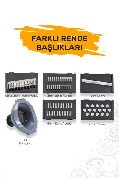 5 Başlıklı Meyve Sebze Dilimleyici Beyaz