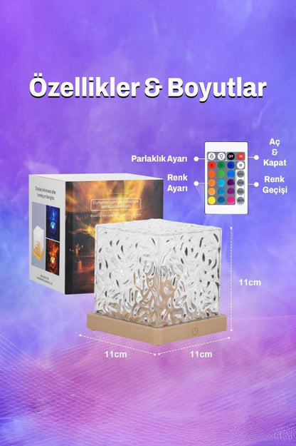 Uzaktan Kumandalı 16 Işık Modlu Okyanus Dalgası Efektli Gece Lambası