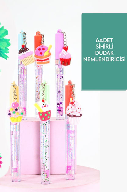 6'lı Cupcake Tasarımlı Dudak Nemlendiricisi